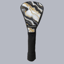Moderne Zwarte Witte Gouden Marmer Gepersonaliseer
