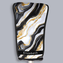 Moderne Zwarte Witte Gouden Marmer Gepersonaliseer