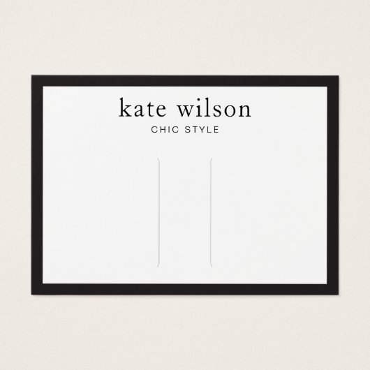 Moderne zwarte witte haarklemkaart visitekaartje (Voorkant)