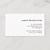 Moderne zwarte witte haarlijst visitekaartje (Achterkant)