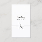 Moderne zwarte witte haarlijst visitekaartje (Voorkant)