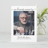 Moderne Zwarte & Witte Handgeschreven Script Rouwd Programma (Staand voorkant)