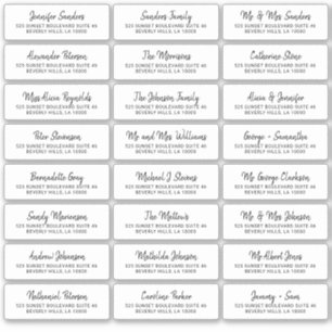 Moderne zwarte witte individuele gastadreslabels sticker