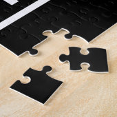 Moderne, zwarte & witte, Initialen & naamaanblik Legpuzzel (Zijkant)