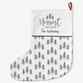 Moderne zwarte witte kerstrituele typografie grote kerstsok (Achterkant)