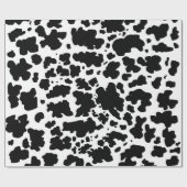 Moderne zwarte witte Koe Huidtextiel Dierafdrukken Cadeaupapier (Vlak)