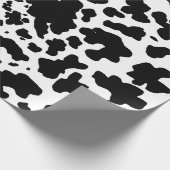 Moderne zwarte witte Koe Huidtextiel Dierafdrukken Cadeaupapier (Hoek)