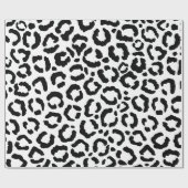 Moderne zwarte witte luipaard dierprintpatroon cadeaupapier (Vlak)