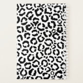 Moderne zwarte witte luipaard dierprintpatroon planner (Achterkant)