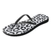 Moderne zwarte witte luipaard dierprintpatroon teenslippers (Schuin)