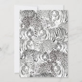 Moderne zwarte witte luipaard tijger dieren kaart (Achterkant)