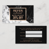 Moderne zwarte witte marmer Verwijs een verwijzing (Voorkant / Achterkant)