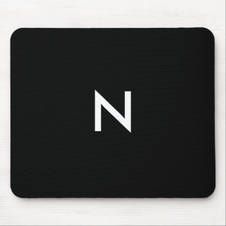 Moderne Zwarte Witte Minimalistische Monogram Begi Muismat