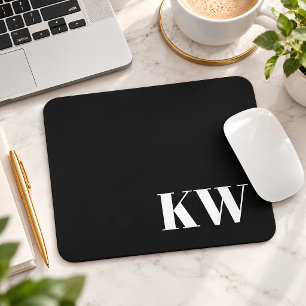 Moderne Zwarte Witte Monogram Beginletters Geperso Muismat