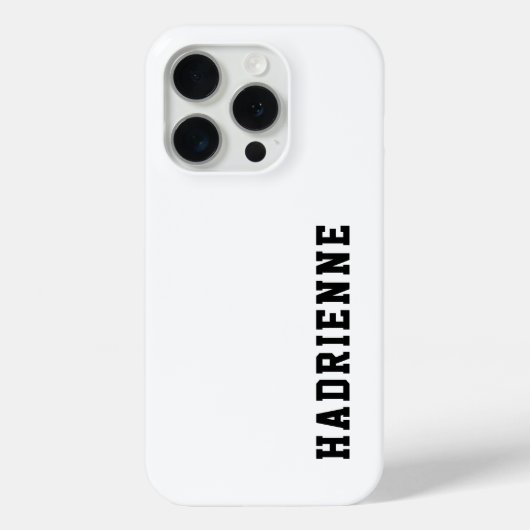 Moderne Zwarte Witte Monogram Naam Case-Mate iPhone Case (Achterkant)