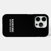 Moderne Zwarte Witte Monogram Naam Case-Mate iPhone Case (Achterkant (horizontaal))