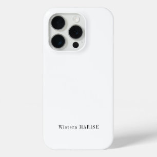 Moderne Zwarte Witte Monogram Naam iPhone 15 Pro Case