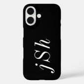 Moderne Zwarte Witte Monogram Naam Case-Mate iPhone Case (Achterkant)