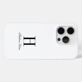 Moderne Zwarte Witte Monogram Naam Case-Mate iPhone Case (Achterkant (horizontaal))