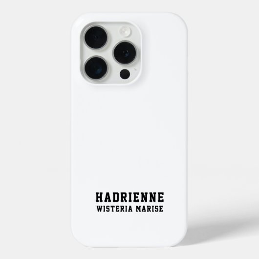 Moderne Zwarte Witte Monogram Naam Case-Mate iPhone Case (Achterkant)