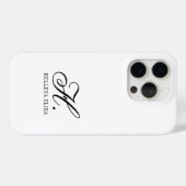 Moderne Zwarte Witte Monogram Naam Case-Mate iPhone Case (Achterkant (horizontaal))