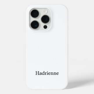 Moderne Zwarte Witte Monogram Naam iPhone 15 Pro Case