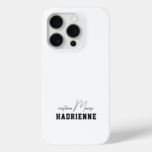 Moderne Zwarte Witte Monogram Naam Case-Mate iPhone Case (Achterkant)