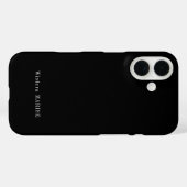 Moderne Zwarte Witte Monogram Naam Case-Mate iPhone Case (Achterkant (horizontaal))
