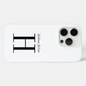 Moderne Zwarte Witte Monogram Naam Case-Mate iPhone Case (Achterkant (horizontaal))