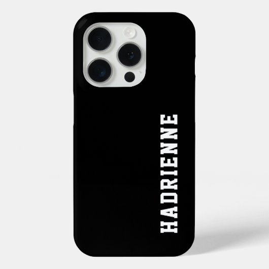 Moderne Zwarte Witte Monogram Naam Case-Mate iPhone Case (Achterkant)