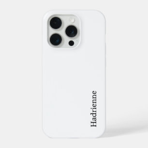 Moderne Zwarte Witte Monogram Naam iPhone 15 Pro Hoesje