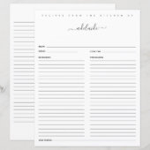 Moderne zwarte witte monogram naam Ontvangt door O (Voorkant / Achterkant)