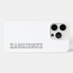 Moderne Zwarte Witte Monogram Omlijning Naam iPhone 15 Pro Case