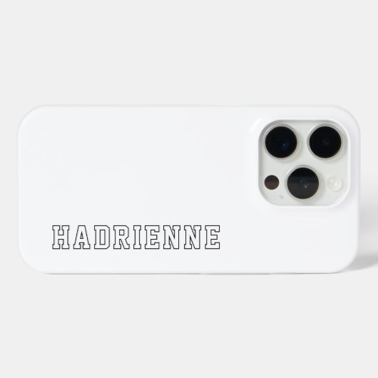 Moderne Zwarte Witte Monogram Omlijning Naam Case-Mate iPhone Case (Achterkant (horizontaal))