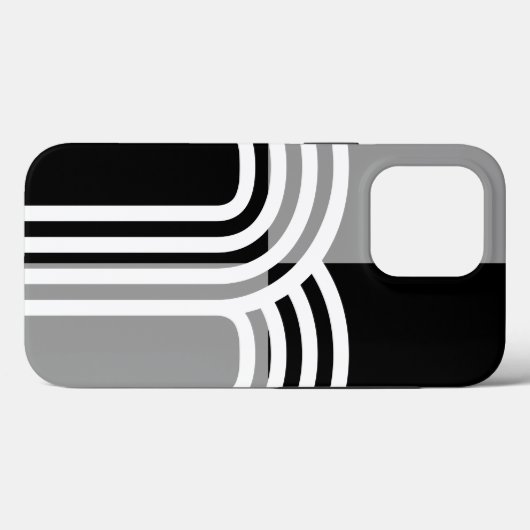 Moderne zwarte witte monotoon Initiaal patroon Case-Mate iPhone Case (Achterkant (horizontaal))