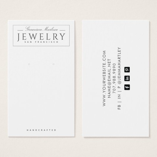 Moderne, zwarte, witte, oorklare schermkaarten visitekaartje (Voorkant /achterkant)