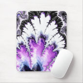 Moderne zwarte witte Paarse gradiënt Fractal Muismat (Met muis)