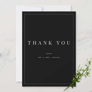 Moderne zwarte & witte persoonlijke bedankt kaart