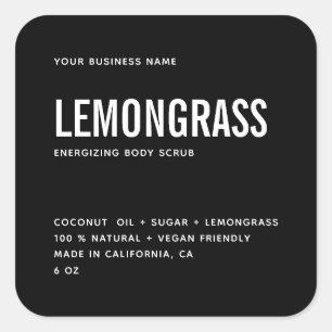 Moderne zwarte witte rommel schrobt productlabel vierkante sticker