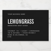 Moderne zwarte witte rommel schrobt productlabel voedselcontainer etiket (Enkel label)