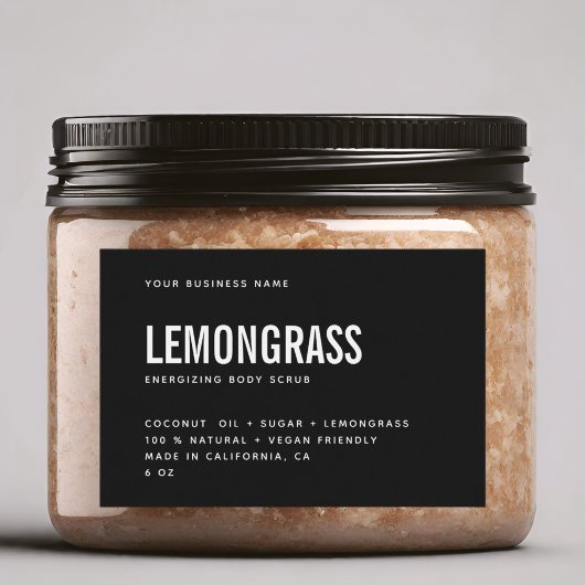 Moderne zwarte witte rommel schrobt productlabel voedselcontainer etiket