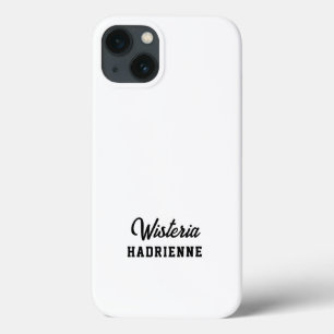 Moderne Zwarte Witte Sport Monogramnaam iPhone 13 Hoesje
