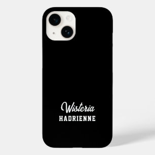 Moderne Zwarte Witte Sport Monogramnaam Case-Mate iPhone 14 Hoesje