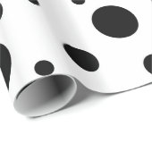 Moderne Zwarte Witte Stippen Cadeaupapier (Rol Hoek)
