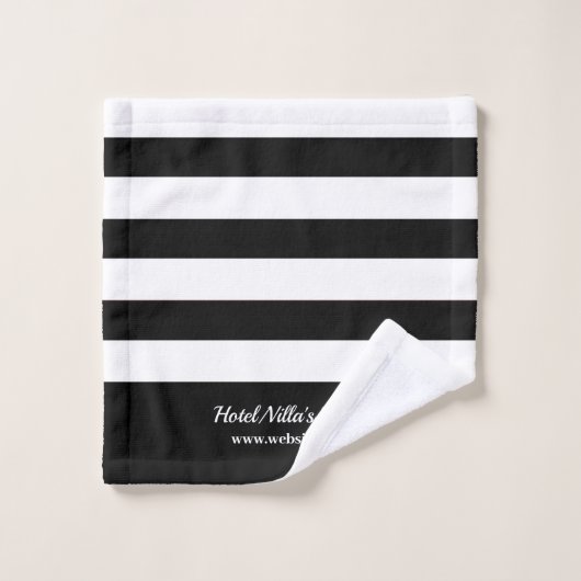 Moderne zwarte & witte strepen - Aangepaste zakeli Bad Handdoek (Wasdoekje)