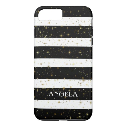 Moderne zwarte witte strepen Case-Mate iPhone case (Achterkant)