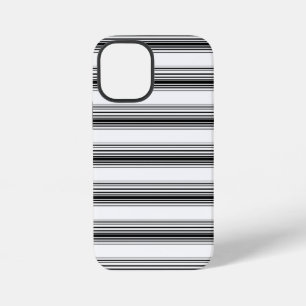 Moderne zwarte witte strepen iPhone 12 mini hoesje