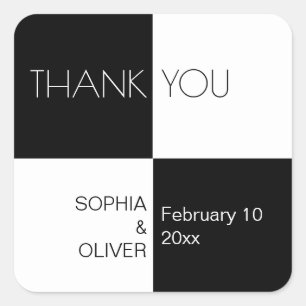 Moderne zwarte witte Tegels Vierkante Sticker