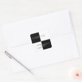Moderne zwarte witte Tegels Vierkante Sticker (Envelop)