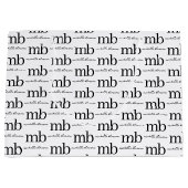 Moderne Zwarte Witte Trendy Script Initiële Monogr Groot Cadeauzakje (Voorkant)